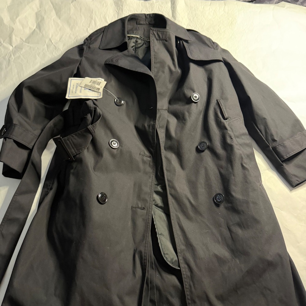 Garrison Collection Womens Defense Black Military All Insulated‎ Trench Coat 8S